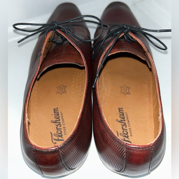 Florsheim Kierland Plain Toe Oxfords Burgundy Mens Leather Oxfords size 10 NEW - Picture 9 of 12